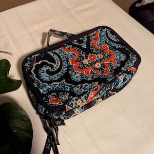 Vera Bradley Blush & Brush Blue and Orange Cosmetic Bag. Marrakesh Pattern